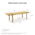 Mopio Logan Solid Wood Extendable Dining Table