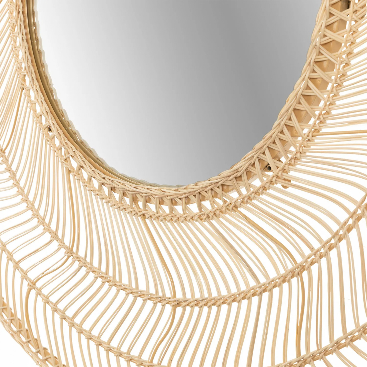 Meron Round Wall Mirror - Natural
