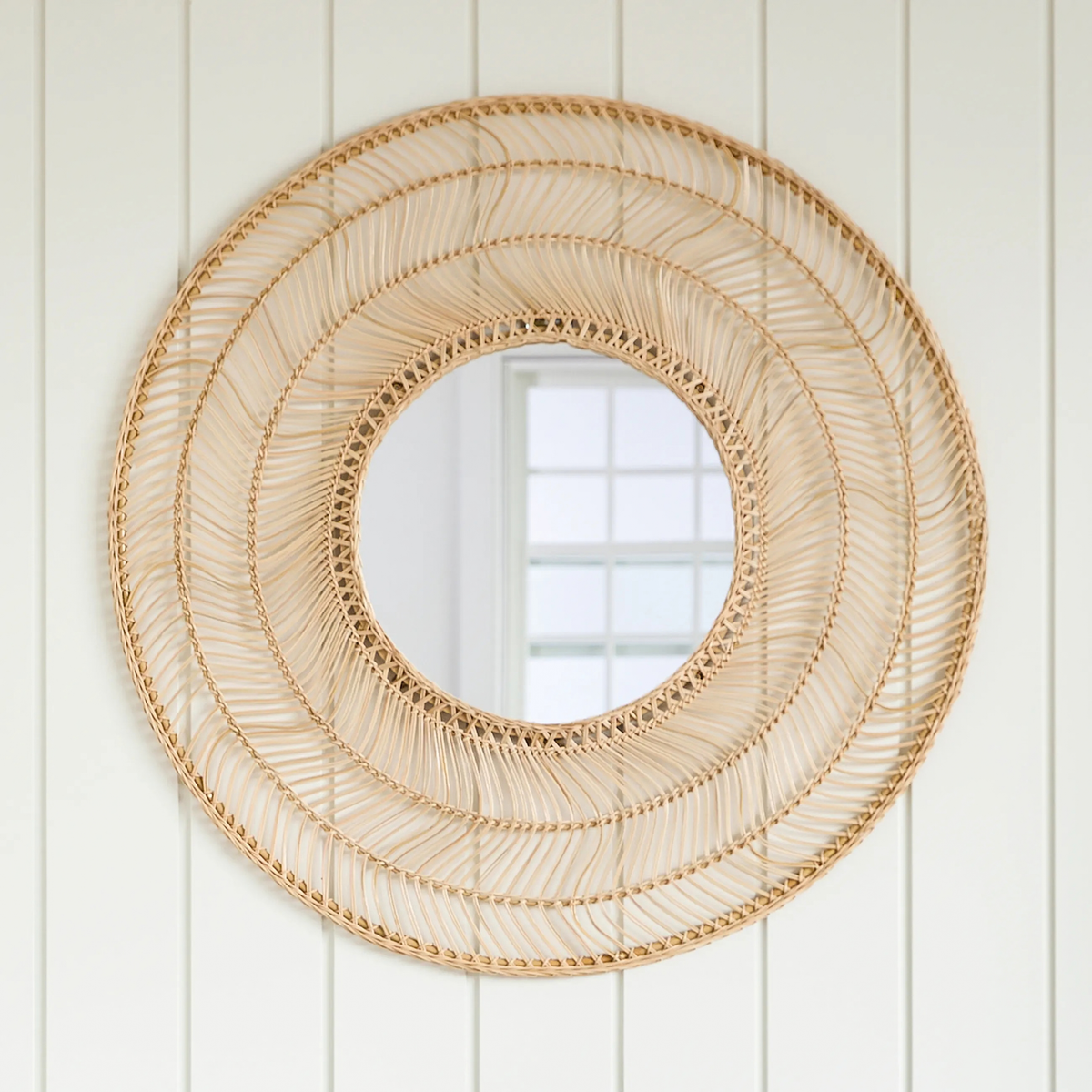 Meron Round Wall Mirror - Natural