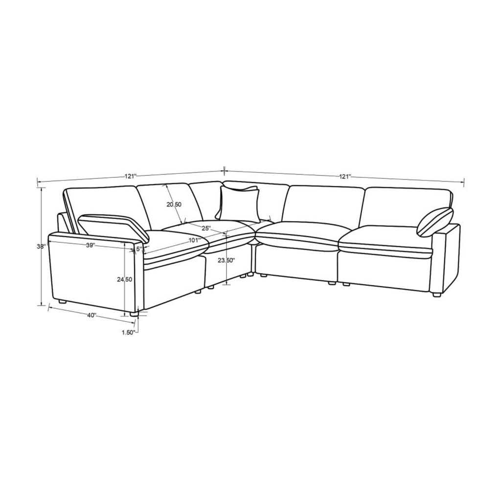 Charlie Upholstered Power Recliner Sectional