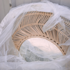 Meron Round Wall Mirror - Natural