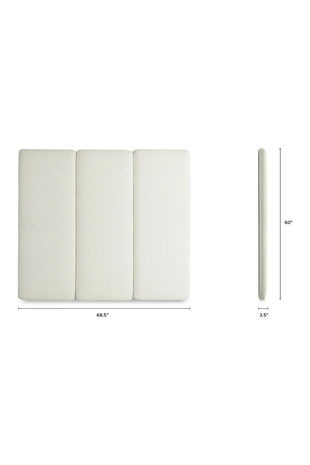 Article Noel Queen Tall Headboard - Lunaria White Bouclé