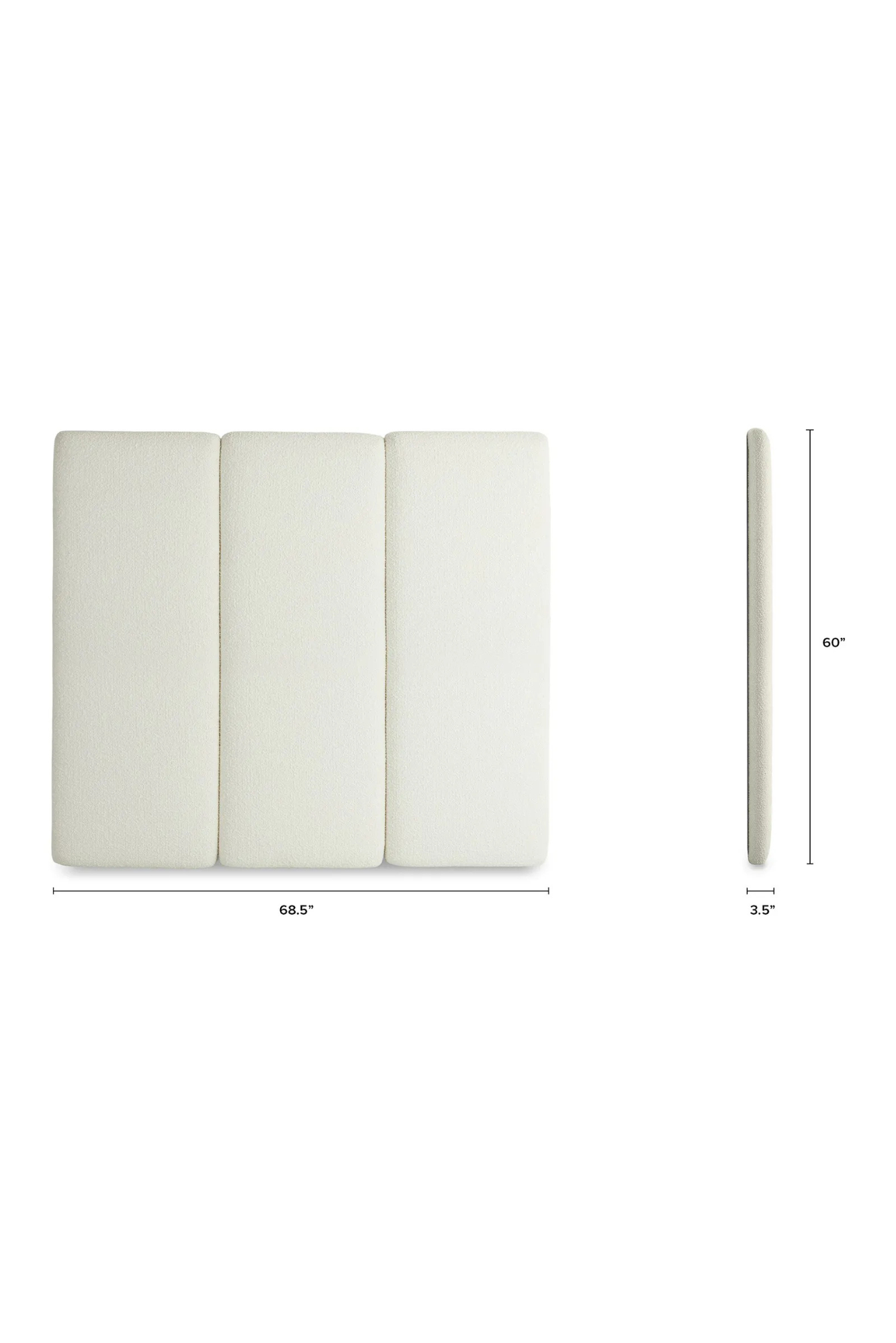 Article Noel Queen Tall Headboard - Lunaria White Bouclé