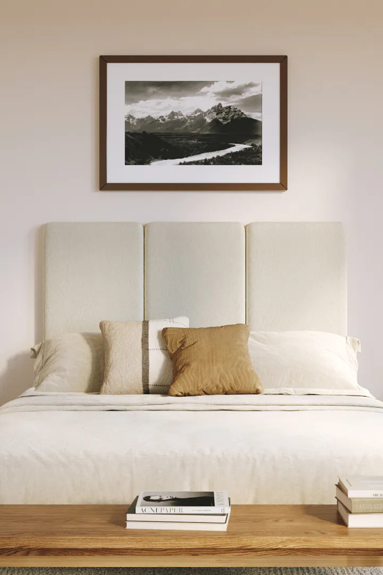 Article Noel Queen Tall Headboard - Lunaria White Bouclé