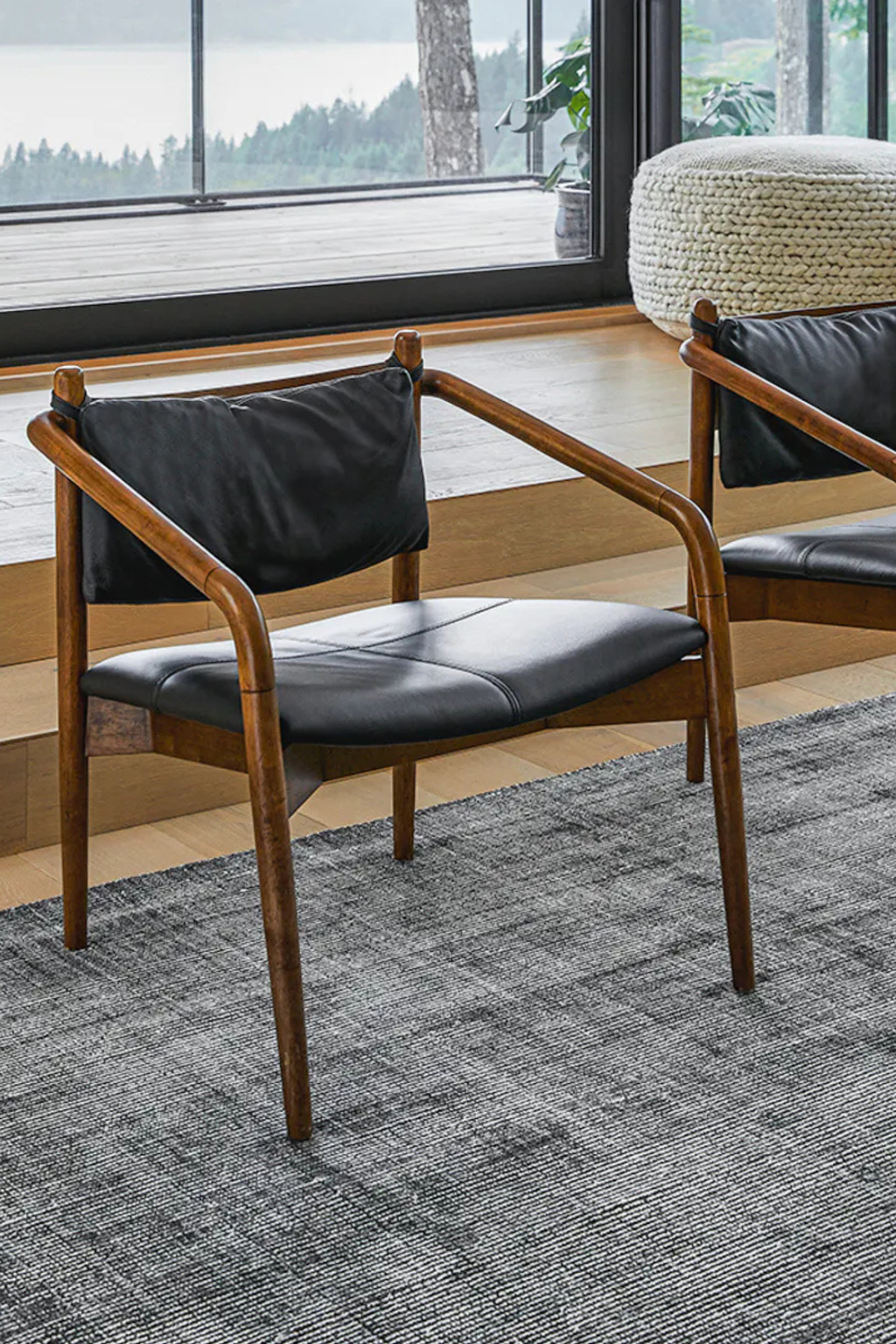 Article Lento 25" Leather Lounge Chair - Black