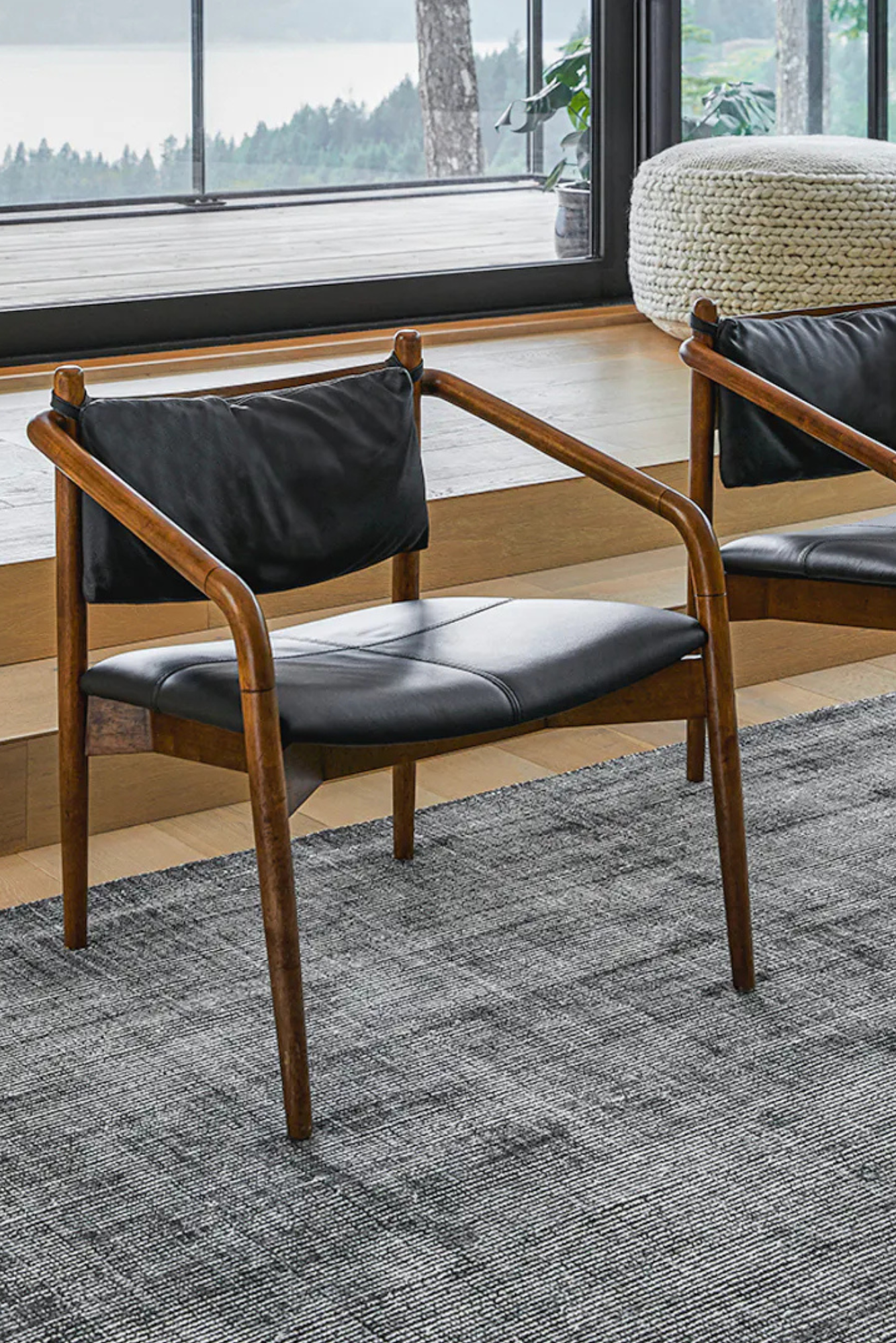 Article Lento 25" Leather Lounge Chair - Black