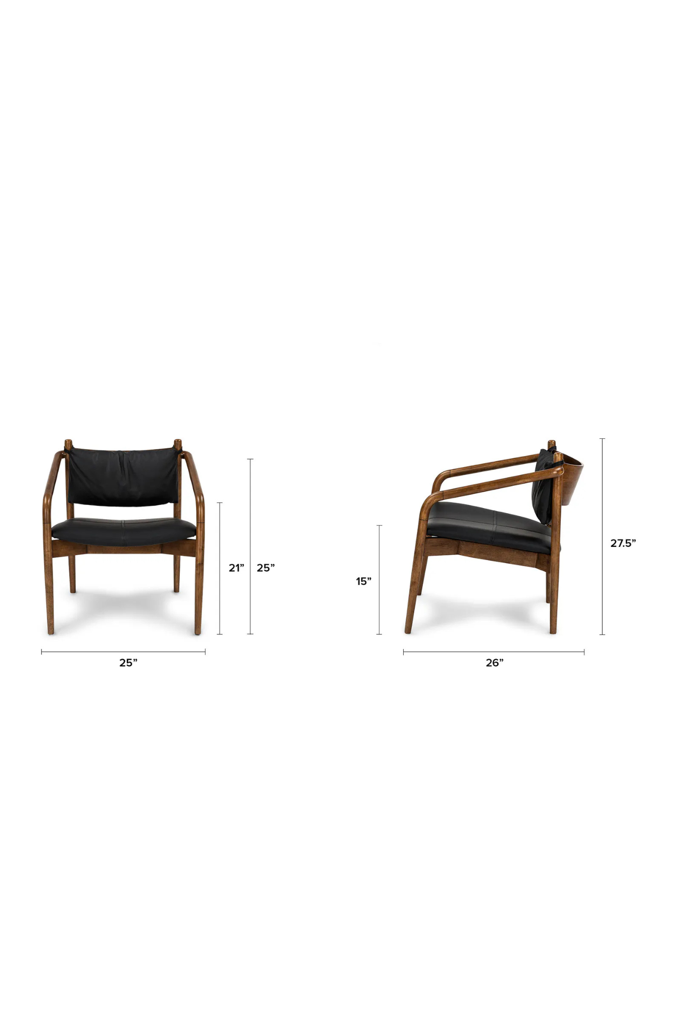 Article Lento 25" Leather Lounge Chair - Black