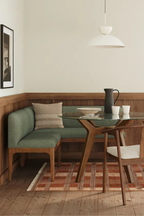 Article Rosin 55.75" Left Arm Banquette Set - Smoked Oak And Welsh Green