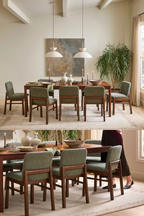 Article Mikkel Dining Chair - Walnut And Algonquin Green (Set of 6)