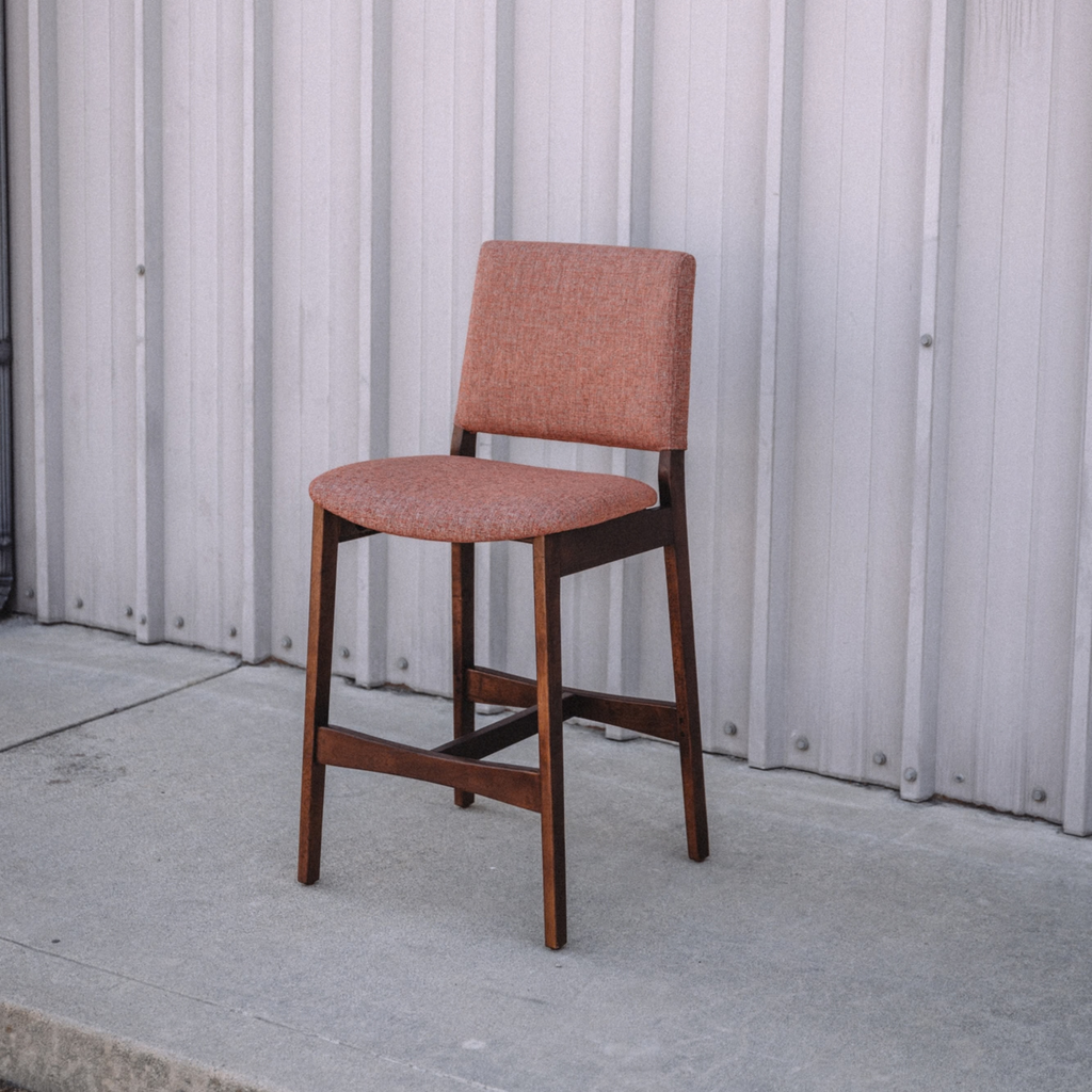Nosh Counter Stool - Walnut And Rosehip Orange (Set of 2)