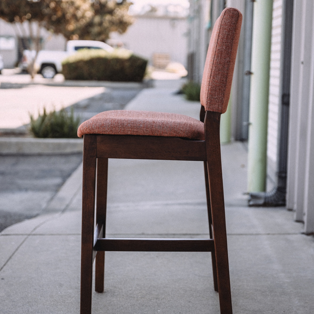Nosh Counter Stool - Walnut And Rosehip Orange (Set of 2)