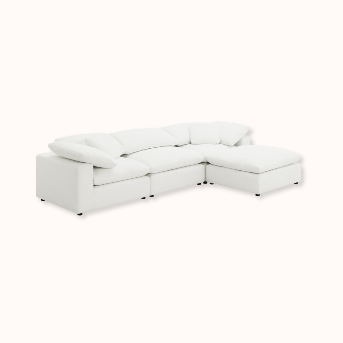 4PC Classic Cloud - Snow Bouclé