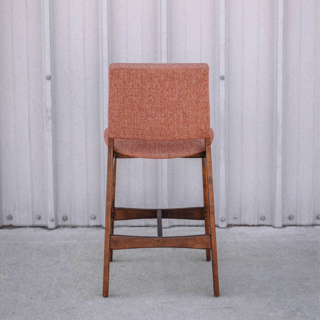 Nosh Counter Stool - Walnut And Rosehip Orange (Set of 2)