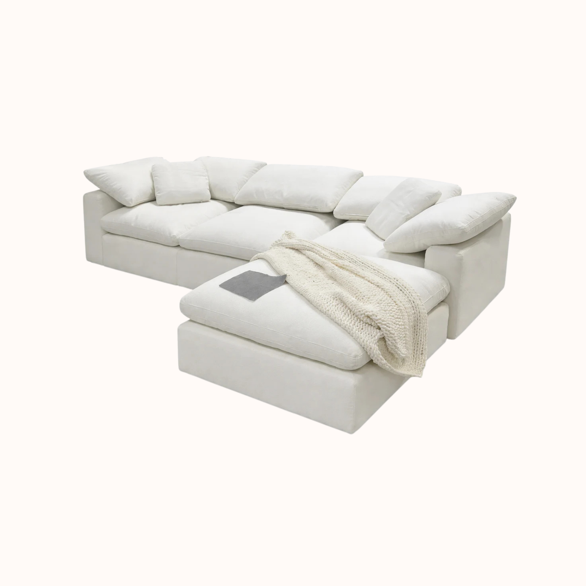 4PC Classic Cloud - Snow Bouclé