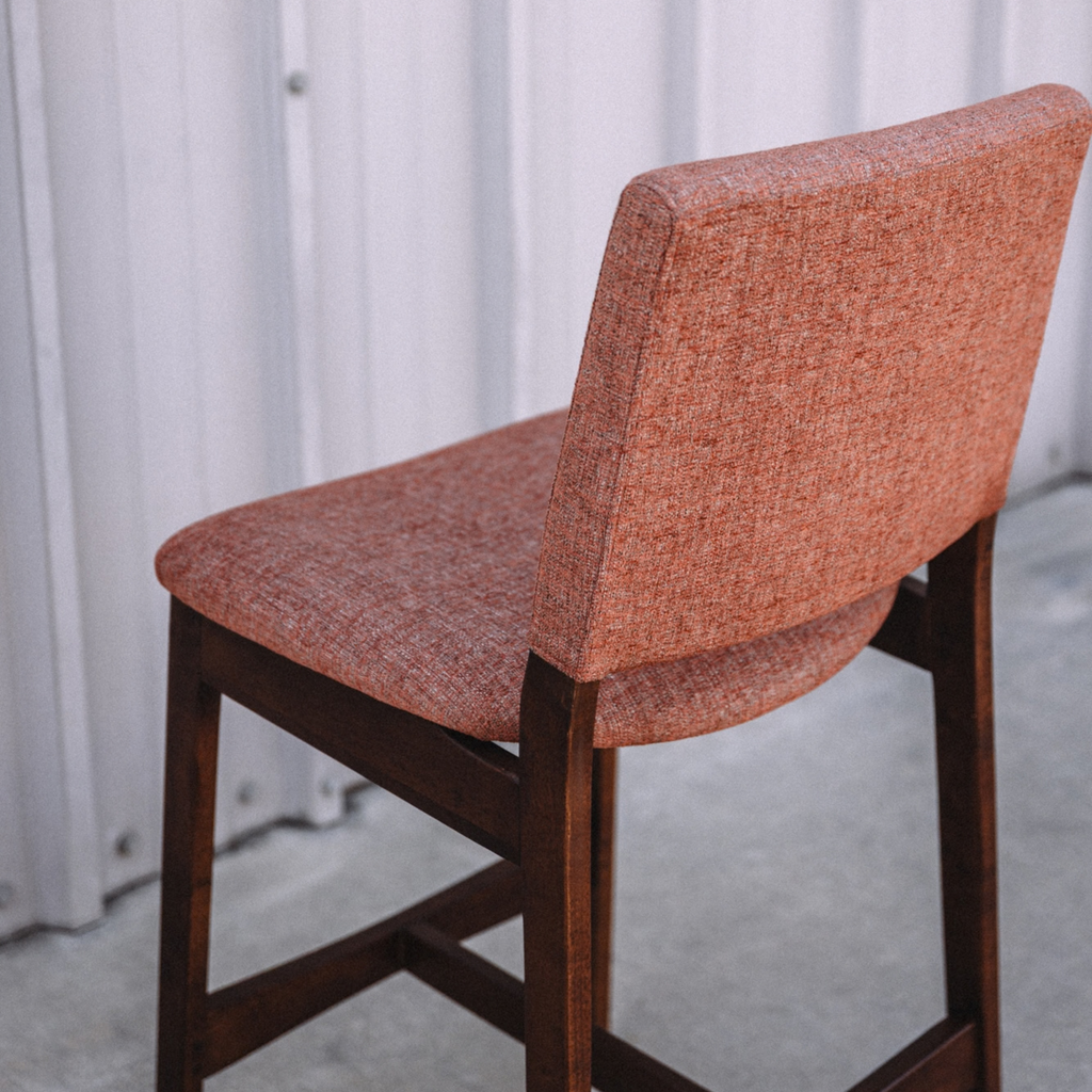 Nosh Counter Stool - Walnut And Rosehip Orange (Set of 2)