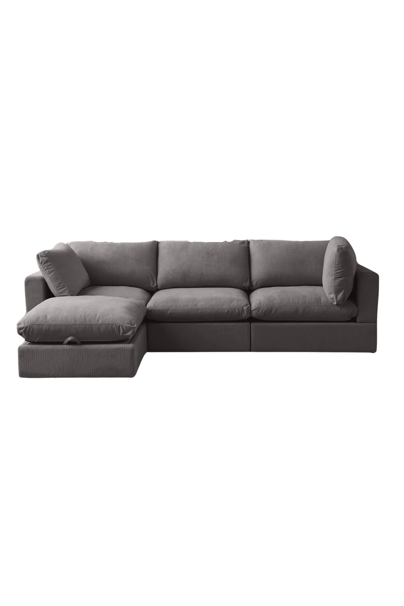 My Comfy Couches 4 Piece Cloud Set - Dark Gray Plush Chenille