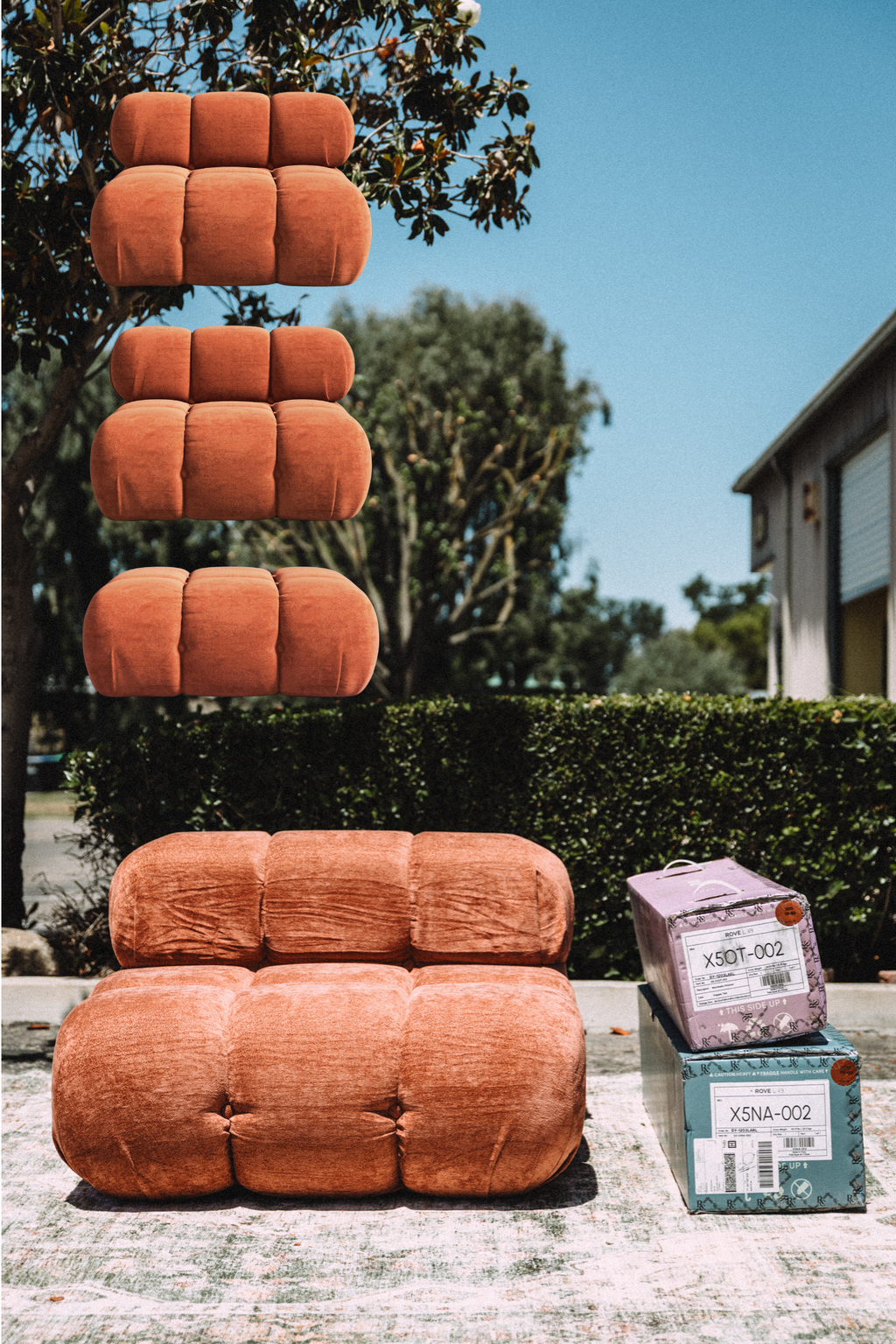 Rove Lab Marshbello Copper Tan 3PC Loveseat Sofa Set