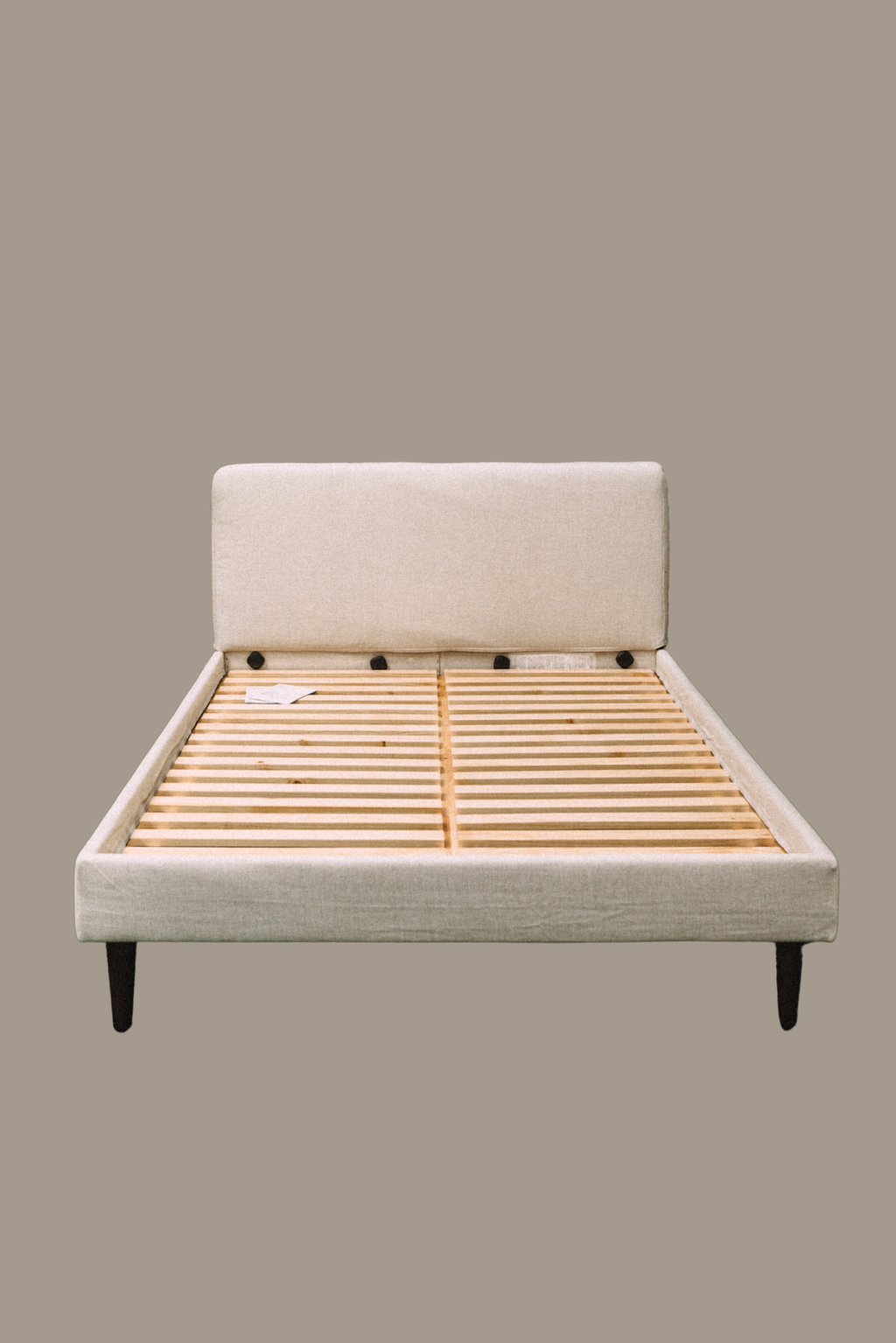 Burrow Chorus Upholstered Queen Bed Papyrus/Walnut