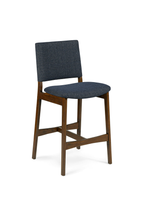 (Set of 2) Article Nosh Counter Stools - Walnut and Denim Blue