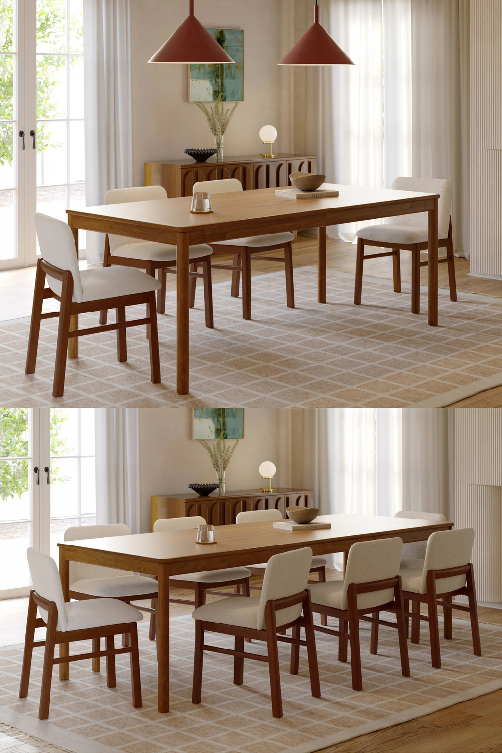 Article Heidi 78" - 97.5" Extendable Dining Table - Walnut