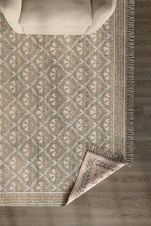 Article Cecile 9 X 12 Reversible Rug - Olive Green And Earthy Beige