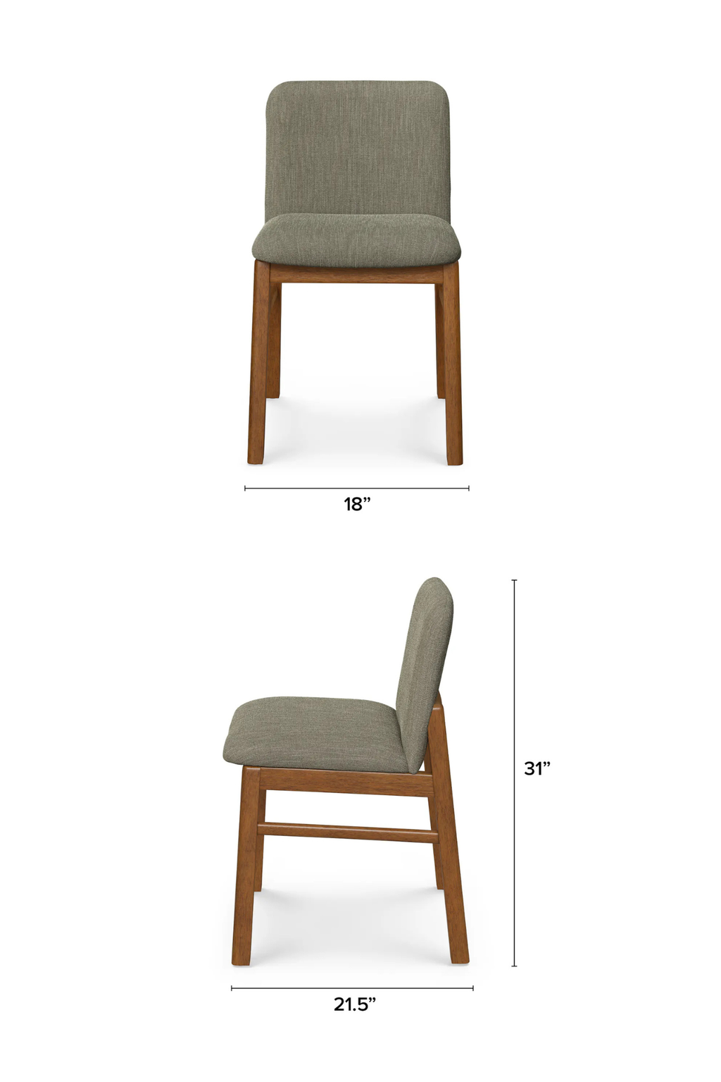 Article Mikkel Dining Chair - Walnut And Algonquin Green (Set of 6)