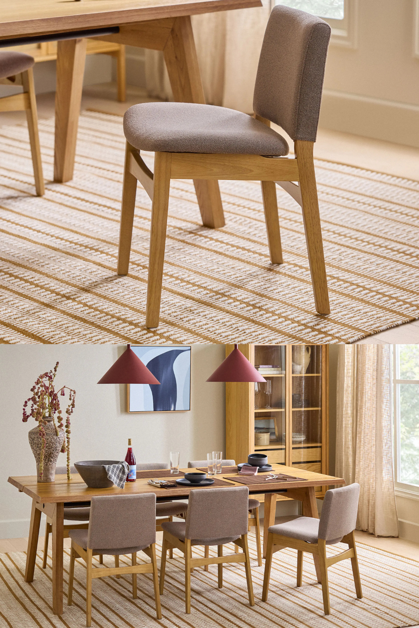 Article Nosh Dining Chairs - Oak and Ratine Brown (Set of 4)