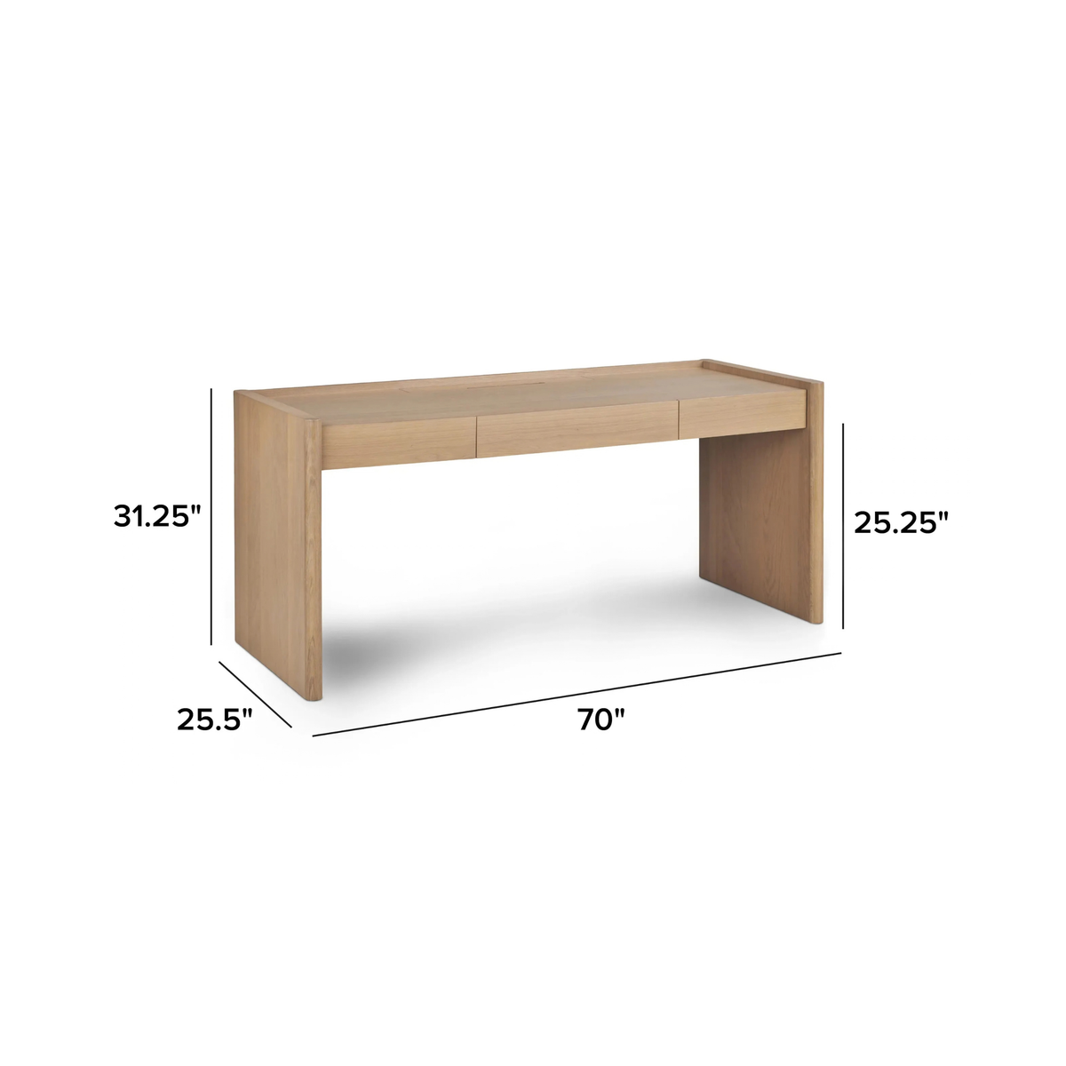 Torme 70" Desk - White Oak