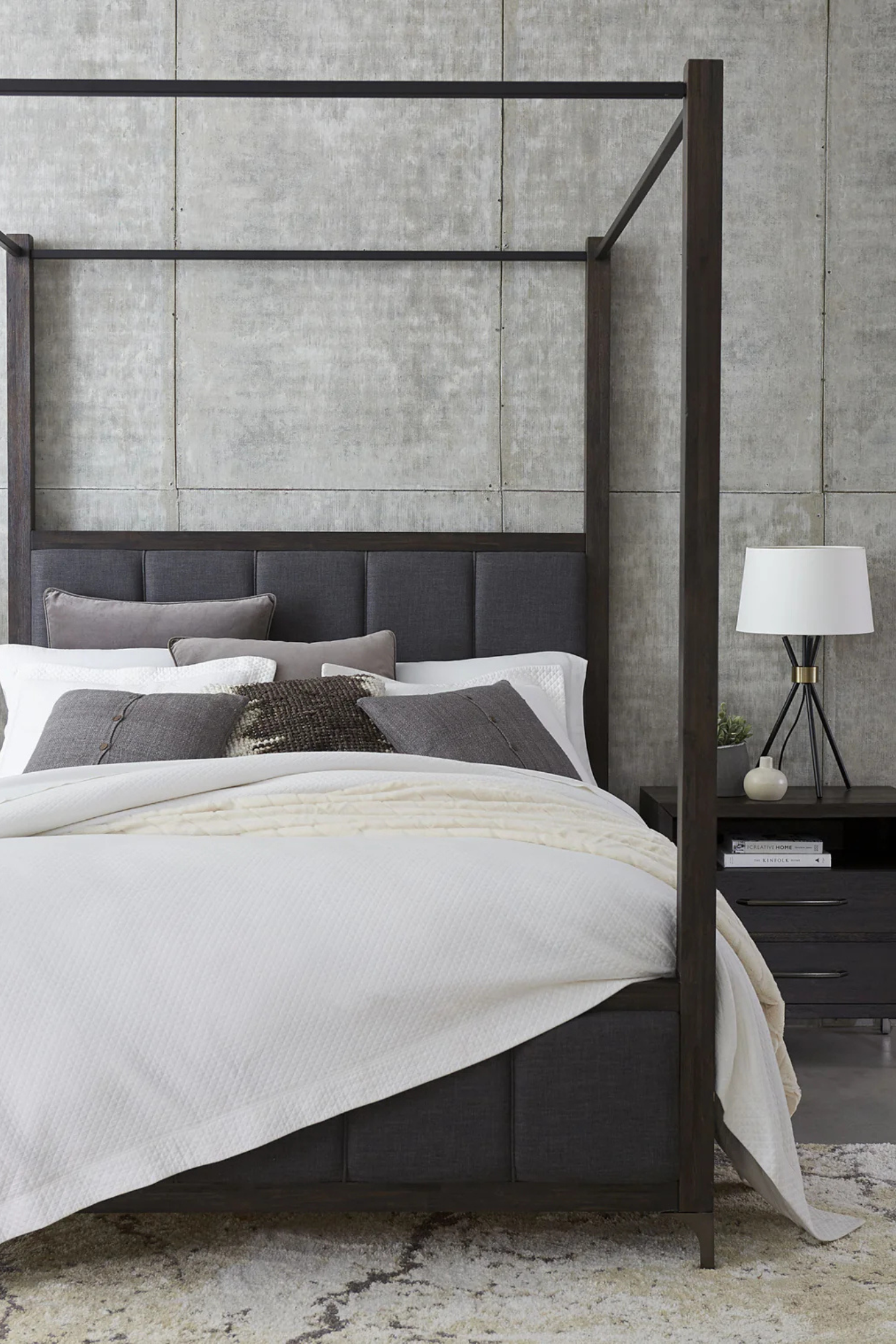 Modus Furniture Lucerne Canopy Bed Vintage Coffee