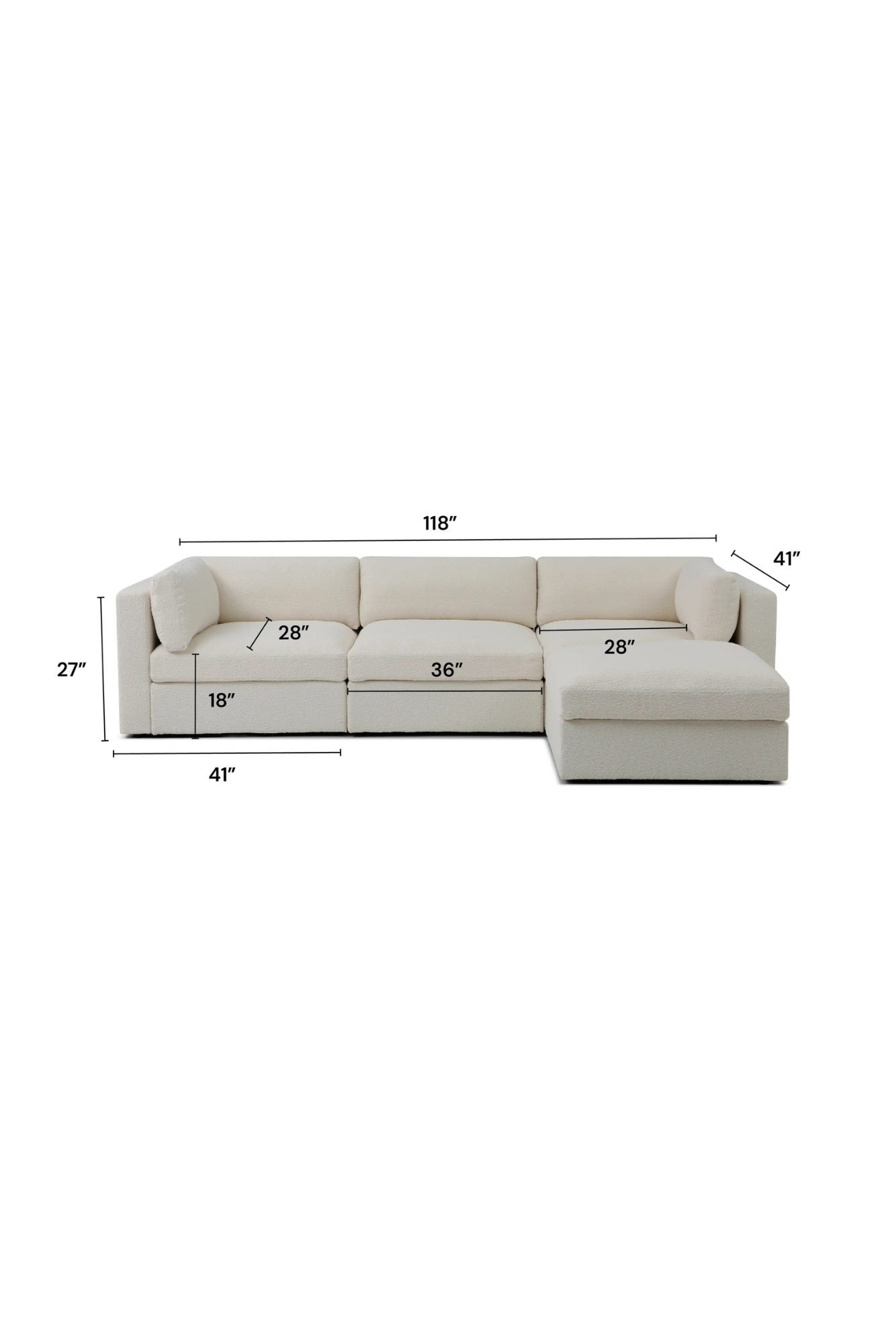 Bellamia Bella Pillow 3 Seater + Storage Ottoman - Dusty Blue Velvet