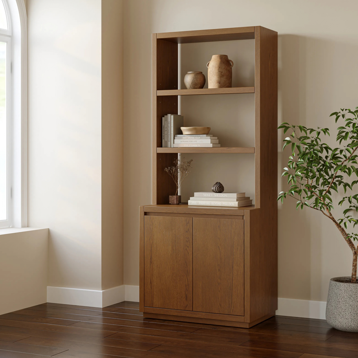 Leif 32" Modular Bookcase - Smoked Oak