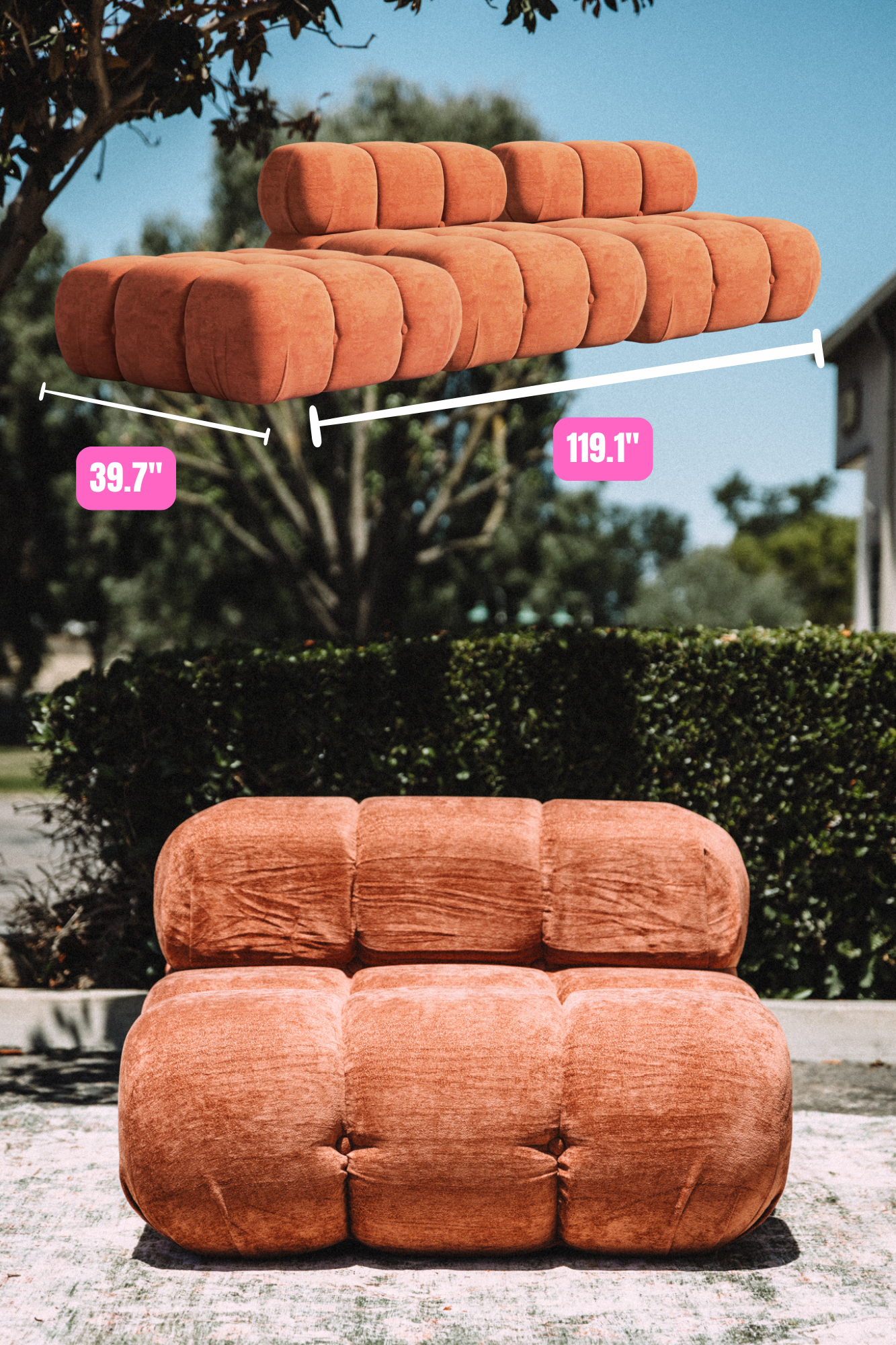 Rove Lab Marshbello Copper Tan 3PC Loveseat Sofa Set