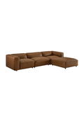 Modway Auren 4-Piece Upholstered Vegan Leather Modular Sofa in Coffee