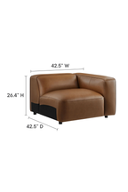Modway Auren 6-Piece Upholstered Vegan Leather Modular Sofa in Coffee