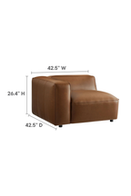 Modway Auren 6-Piece Upholstered Vegan Leather Modular Sofa in Coffee