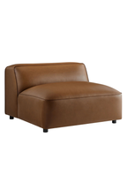 Modway Auren Upholstered Vegan Leather Armless Chair in Coffee