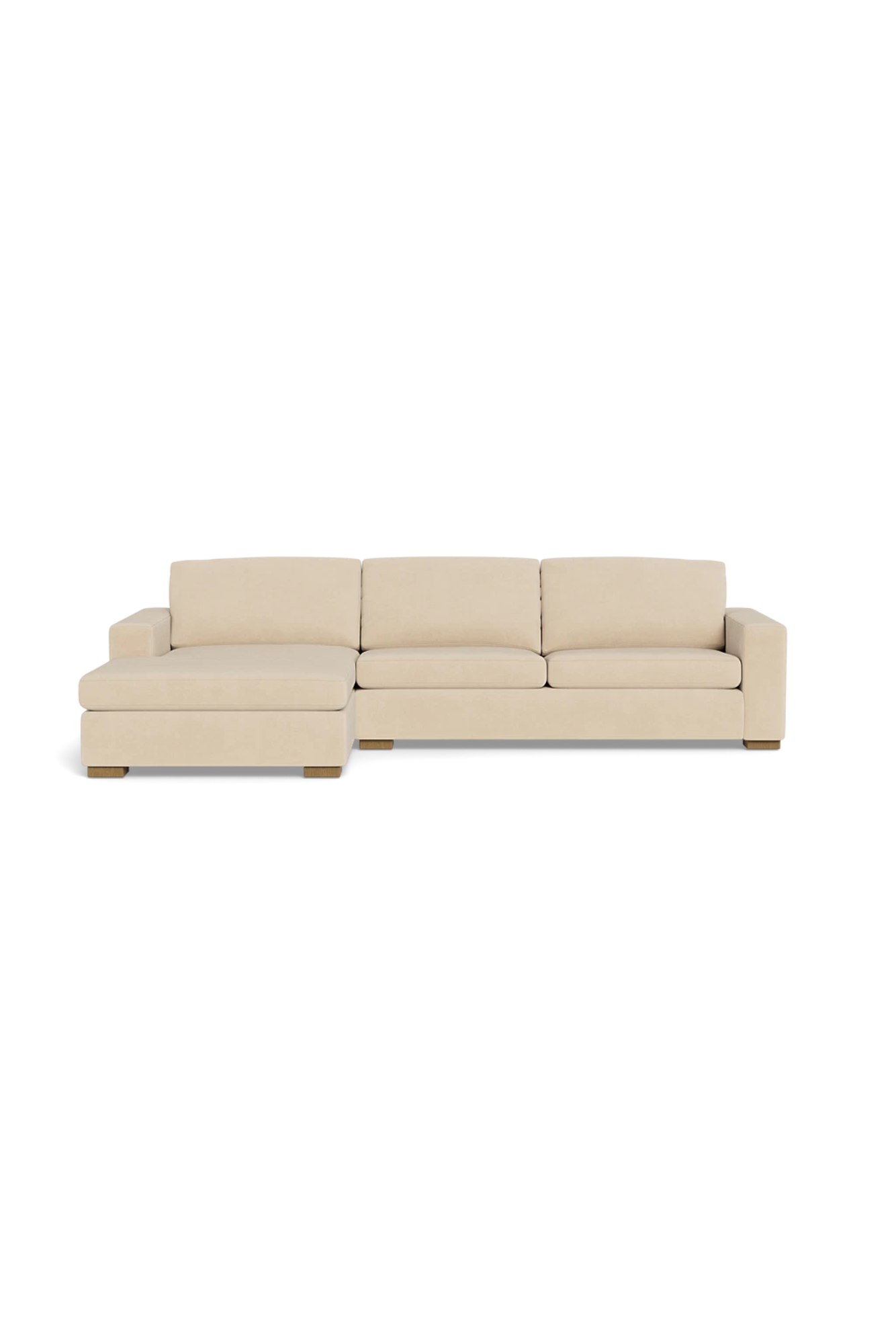 Albany Park Barton Chaise Sectional Almond Performance Velvet
