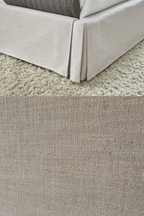 Modus Hera Upholstered Skirted Storage Panel Bed in Oatmeal