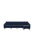 Burrow Nomad King Chaise Sectional - Heather Charcoal Performance Chenille