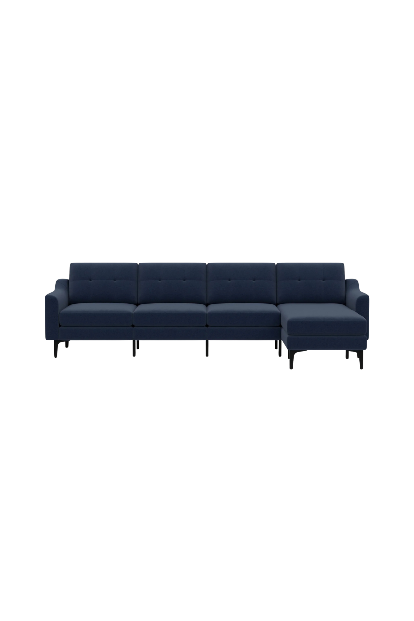 Burrow Nomad King Chaise Sectional - Heather Charcoal Performance Chenille