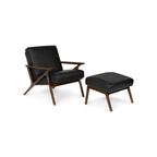 Article Otio 26" Leather Lounge Set - Walnut And Black