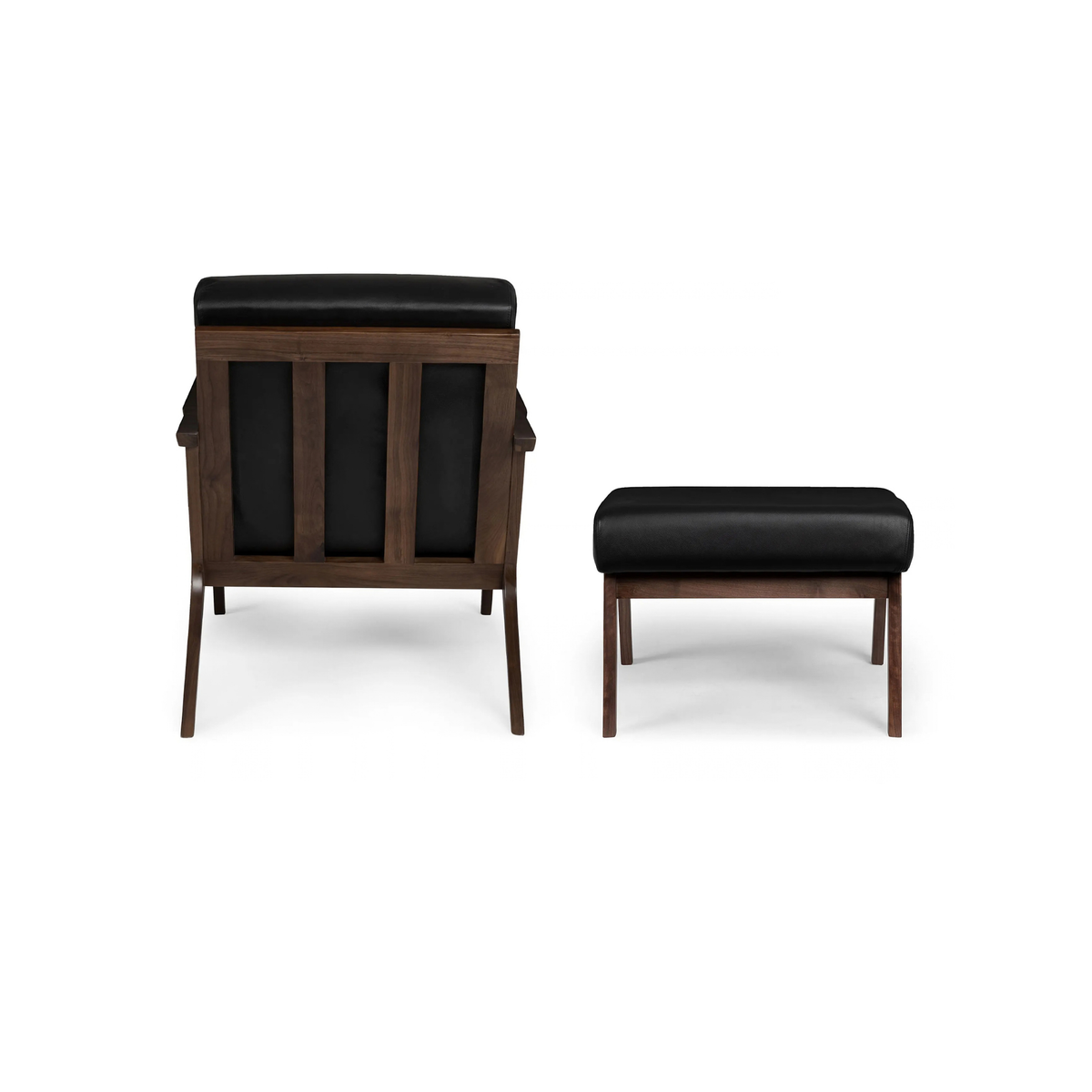 Article Otio 26" Leather Lounge Set - Walnut And Black