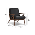 Article Otio 26" Leather Lounge Set - Walnut And Black
