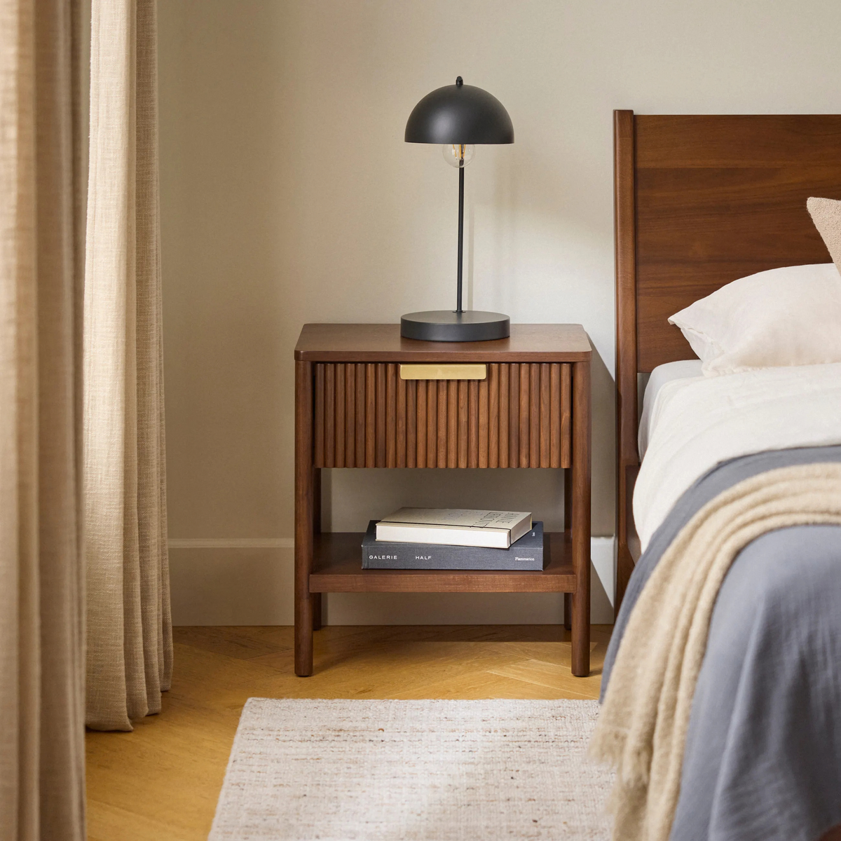 Liv Single-Drawer Nightstand - Walnut (Set of 2)
