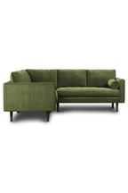Poly & Bark Napa Velvet Corner Sectional Sofa - Distressed Green
