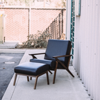 Article Otio 26" Leather Lounge Set - Walnut And Black