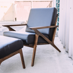 Article Otio 26" Leather Lounge Set - Walnut And Black