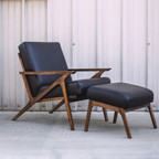 Article Otio 26" Leather Lounge Set - Walnut And Black