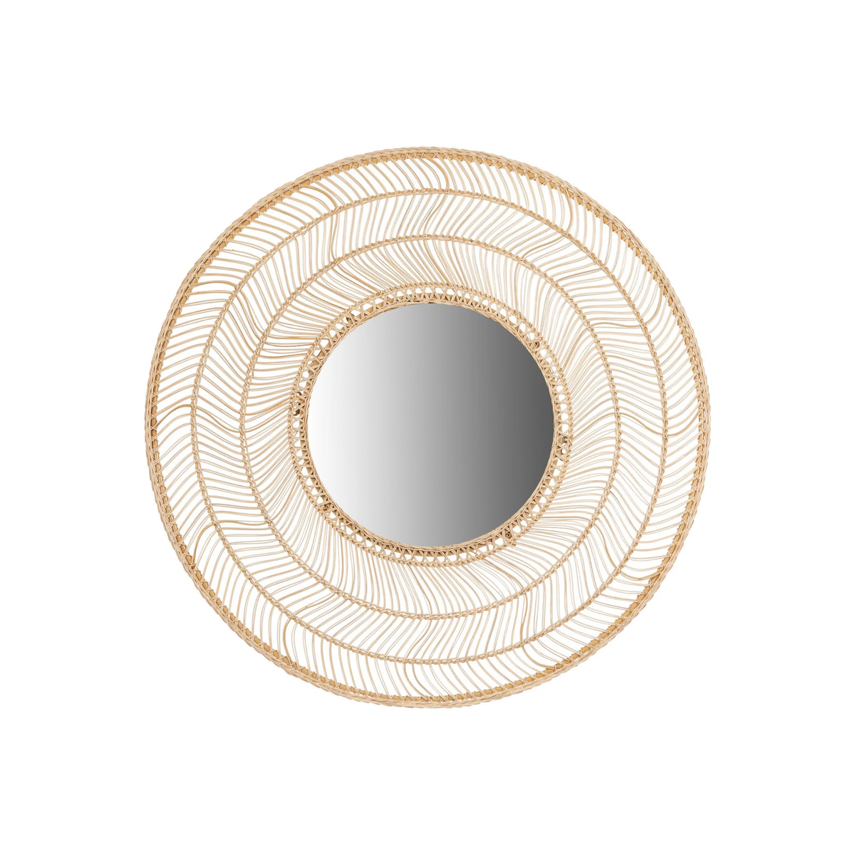 Meron Round Wall Mirror - Natural