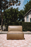 Castlery Jonathan Armless Chair in Taupe Top Grain Leather